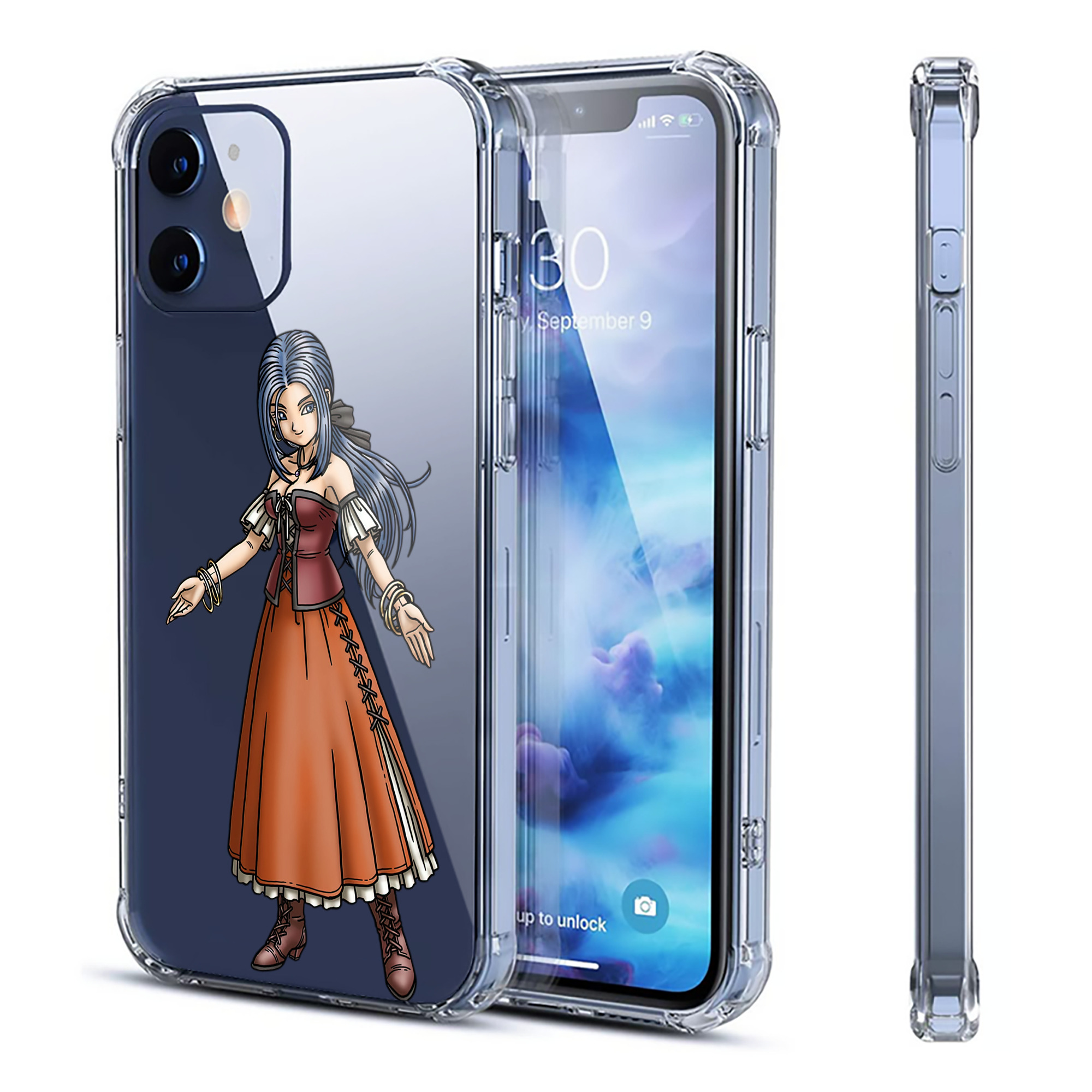 （画像用） ドラゴンクエスト Doragon Kuesuto Dragon Quest 【iPhone 12シリーズ対応】透明スマホケース（クリアソフトケース）